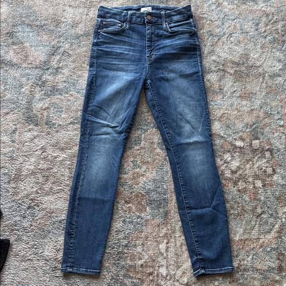 MOTHER Denim - MOTHER Women Jeans Skinny Dark Blue Denim